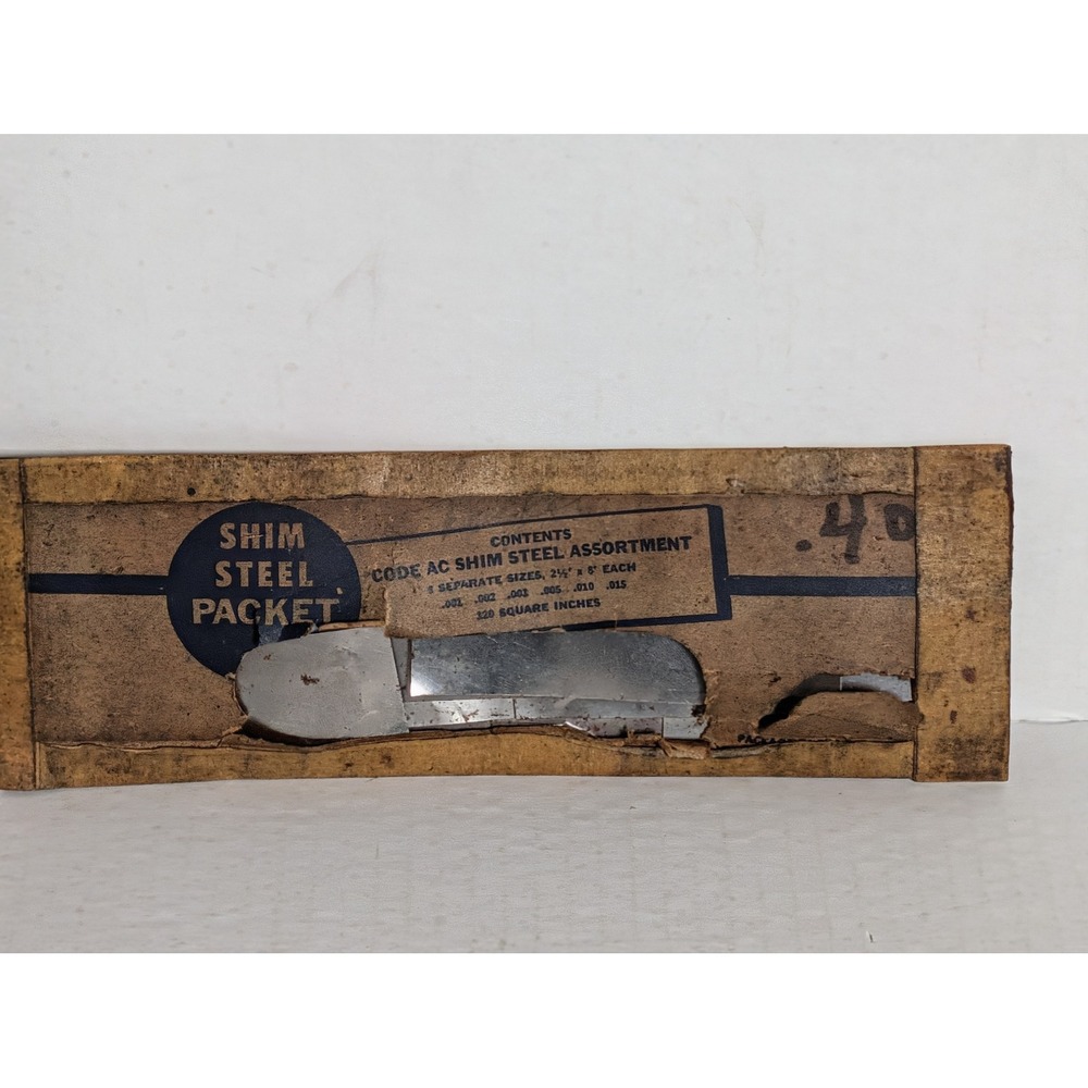 Vintage AC Shim Steel Assortment – Original Paperboard Packet
